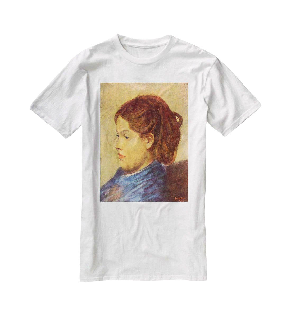 Portrait of Mademoiselle Dobigny by Degas T-Shirt - Canvas Art Rocks - 5