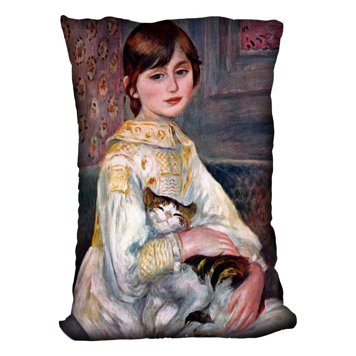 Portrait of Mademoiselle Julie Manet by Renoir Throw Pillow