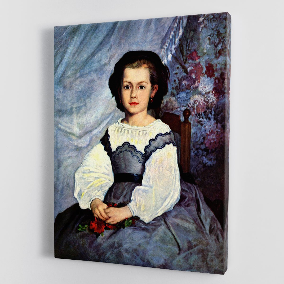 Portrait of Mademoiselle Romaine Lancaux by Renoir Canvas Print or Poster