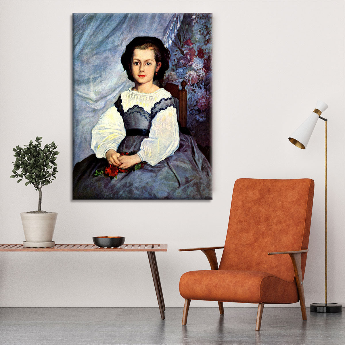 Portrait of Mademoiselle Romaine Lancaux by Renoir Canvas Print or Poster - Canvas Art Rocks - 6