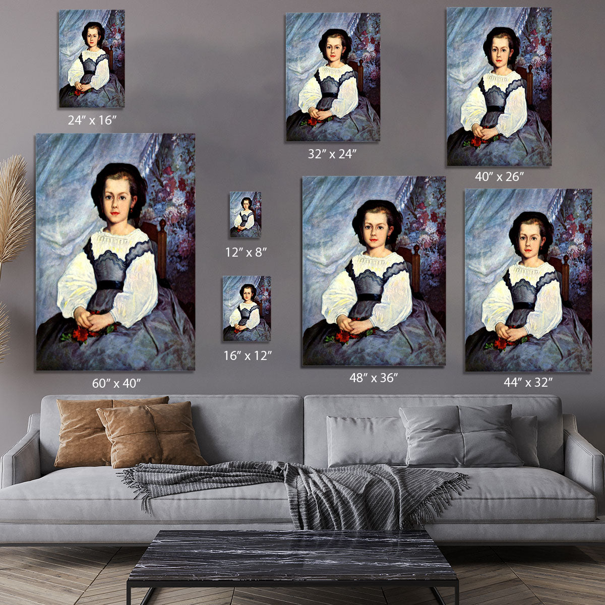 Portrait of Mademoiselle Romaine Lancaux by Renoir Canvas Print or Poster - Canvas Art Rocks - 7