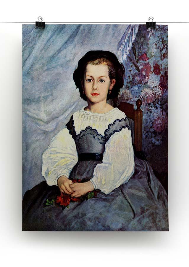 Portrait of Mademoiselle Romaine Lancaux by Renoir Canvas Print or Poster - Canvas Art Rocks - 2