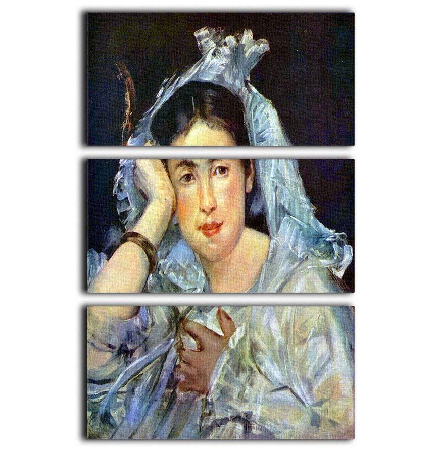 Portrait of Marguerite de Conflans by Manet 3 Split Panel Canvas Print - Canvas Art Rocks - 1