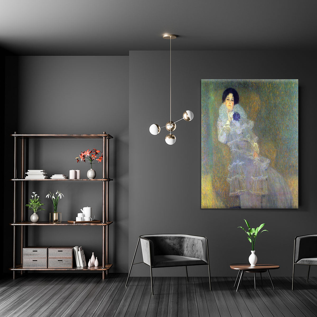 Portrait of Marie Henneberg portrait in purple by Klimt Canvas Print or Poster - Canvas Art Rocks - 5