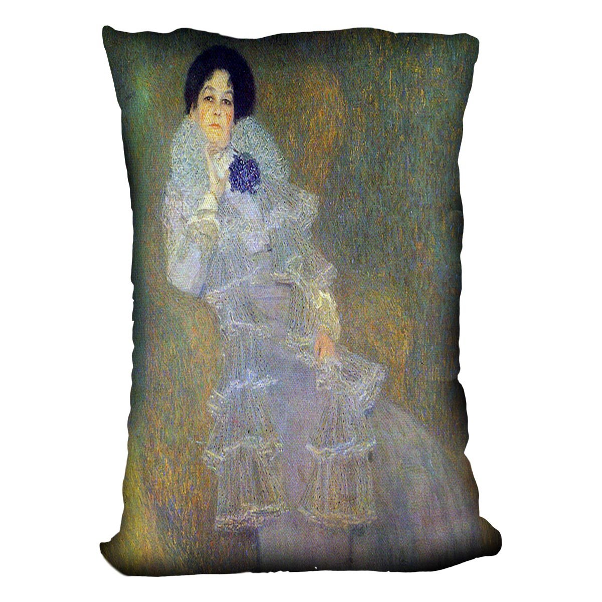 Portrait of Marie Henneberg portrait in purple by Klimt Throw Pillow