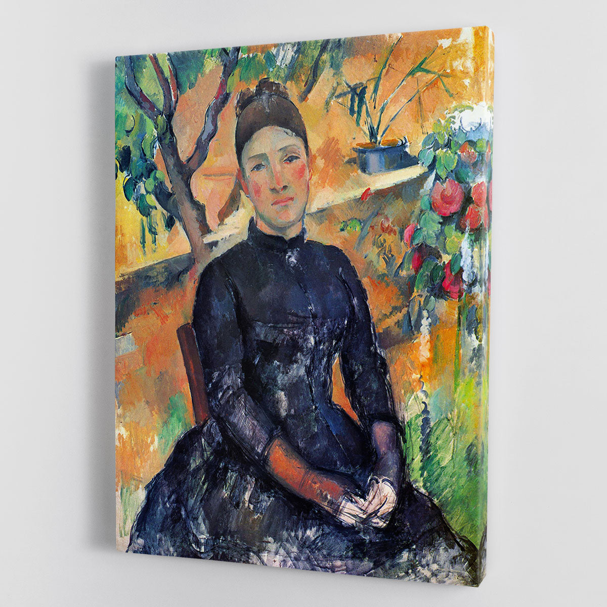 Portrait of Mme CÇzanne in the greenhouse by Cezanne Canvas Print or Poster - Canvas Art Rocks - 1