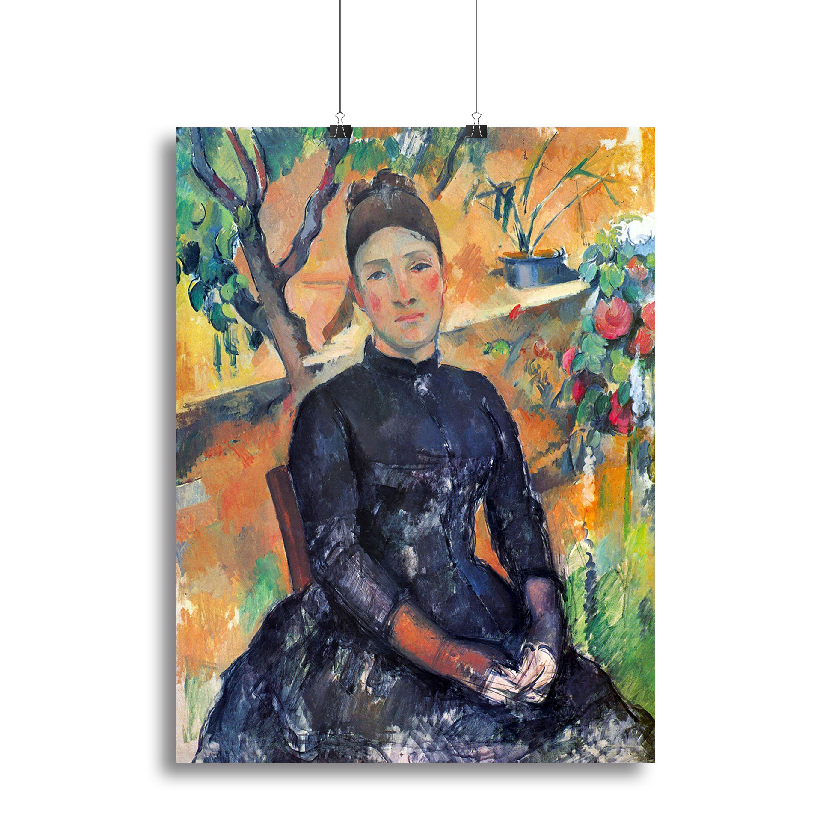 Portrait of Mme CÇzanne in the greenhouse by Cezanne Canvas Print or Poster - Canvas Art Rocks - 2
