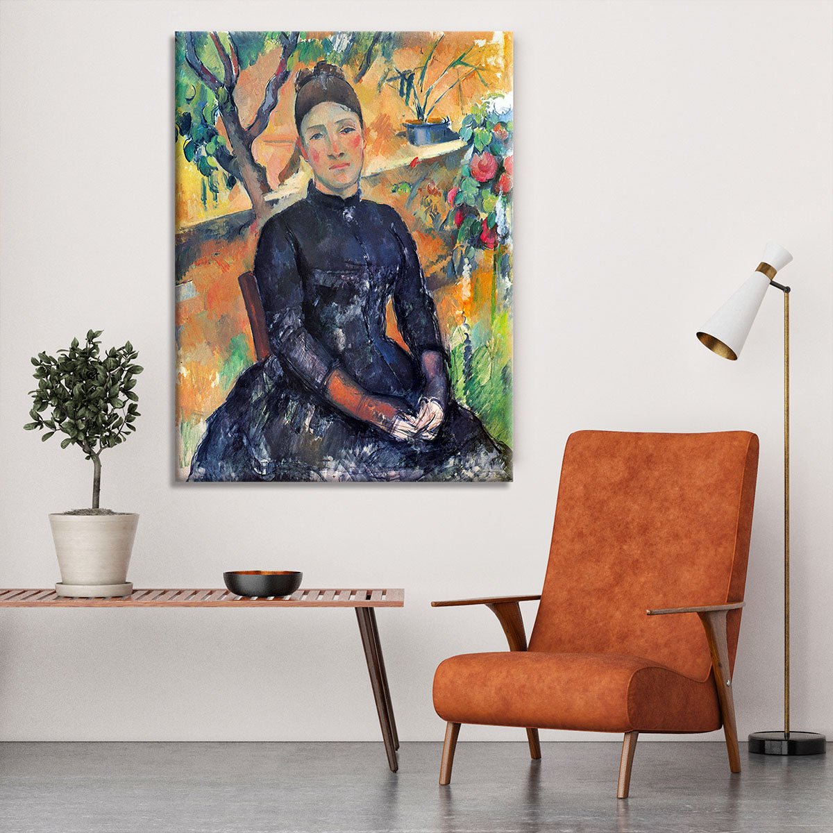 Portrait of Mme CÇzanne in the greenhouse by Cezanne Canvas Print or Poster - Canvas Art Rocks - 6