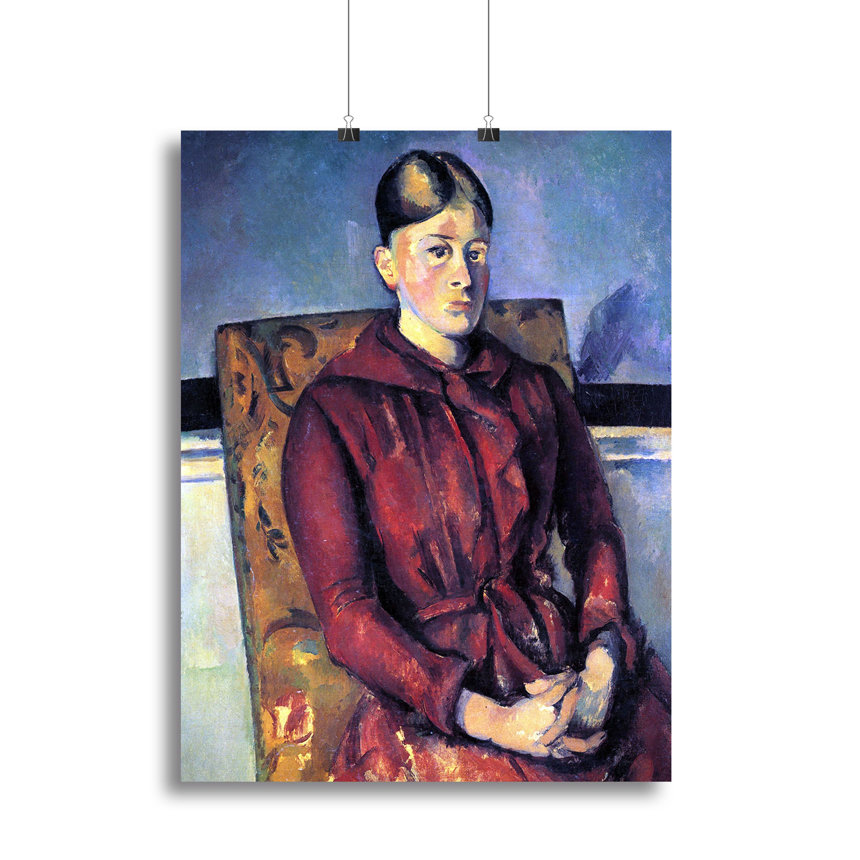 Portrait of Mme CÇzanne in the yellow armchair by Cezanne Canvas Print or Poster - Canvas Art Rocks - 2
