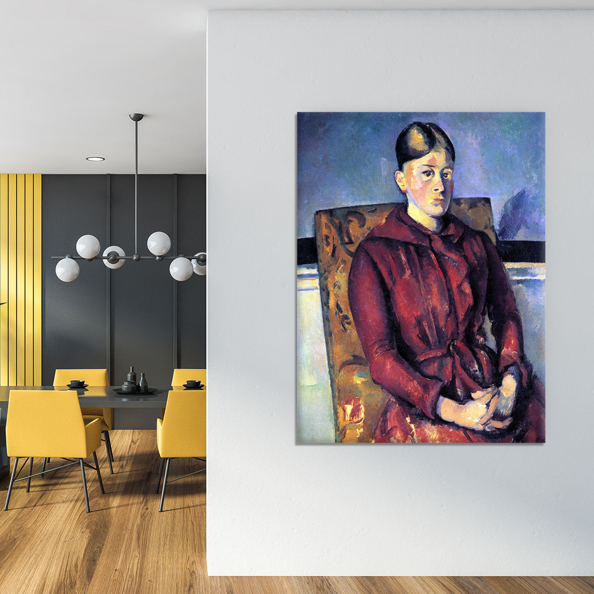 Portrait of Mme CÇzanne in the yellow armchair by Cezanne Canvas Print or Poster - Canvas Art Rocks - 4