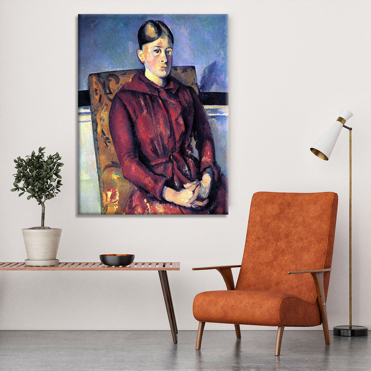 Portrait of Mme CÇzanne in the yellow armchair by Cezanne Canvas Print or Poster - Canvas Art Rocks - 6