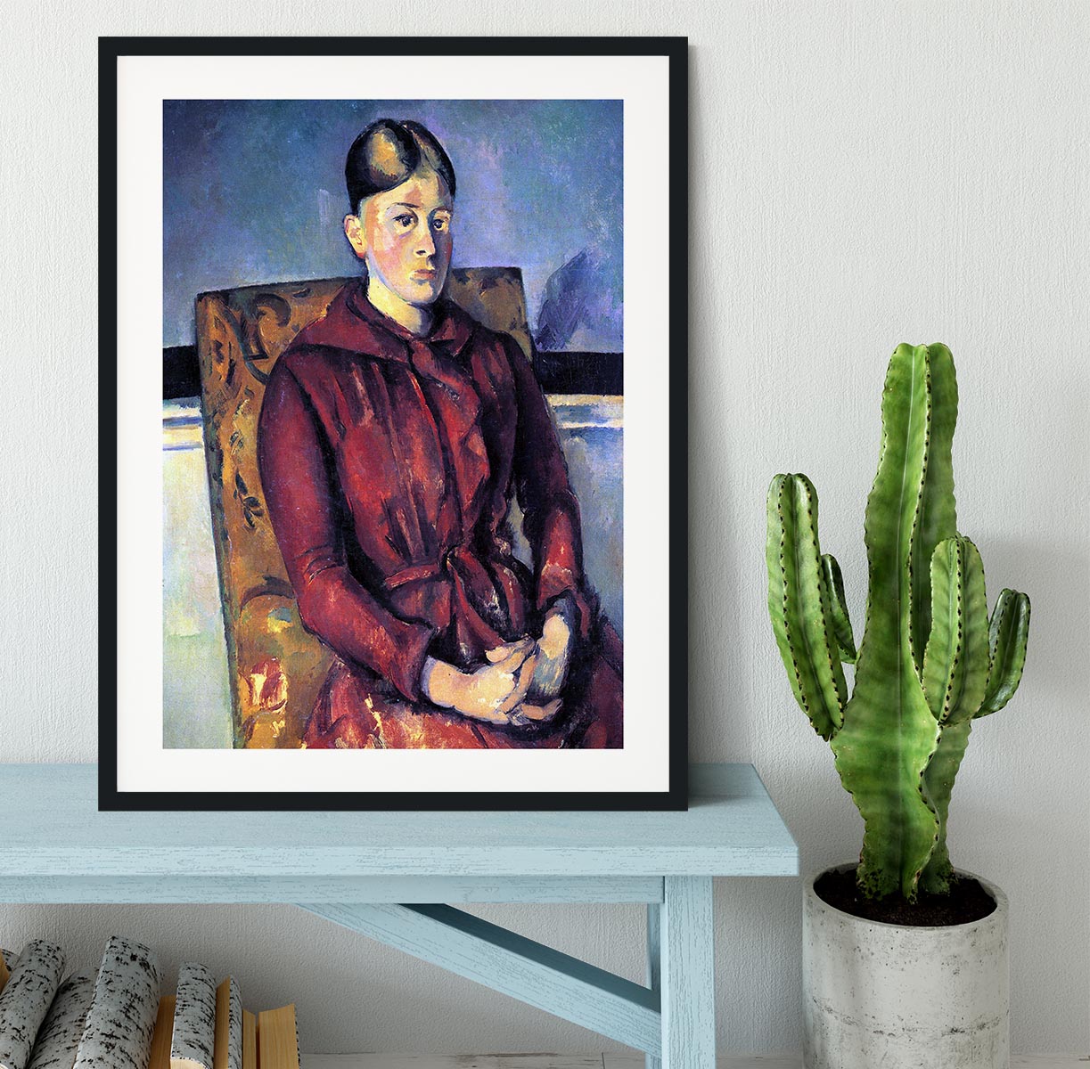 Portrait of Mme CÇzanne in the yellow armchair by Cezanne Framed Print - Canvas Art Rocks - 1