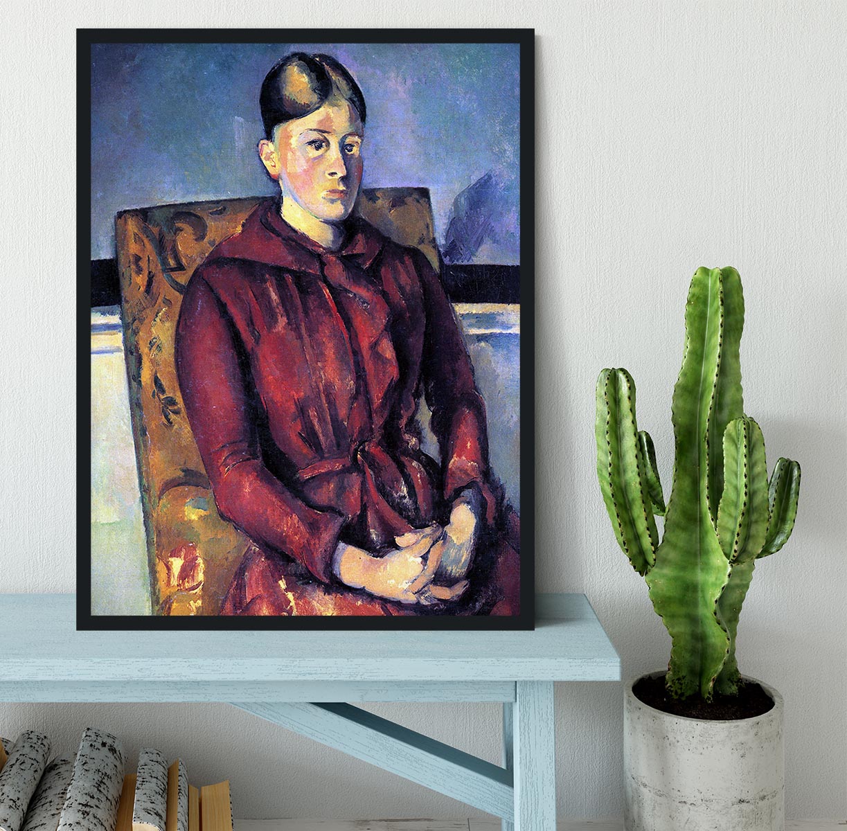 Portrait of Mme CÇzanne in the yellow armchair by Cezanne Framed Print - Canvas Art Rocks - 2