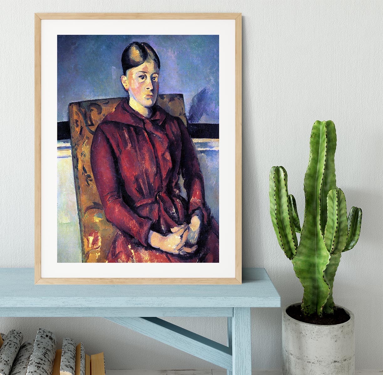 Portrait of Mme CÇzanne in the yellow armchair by Cezanne Framed Print - Canvas Art Rocks - 3