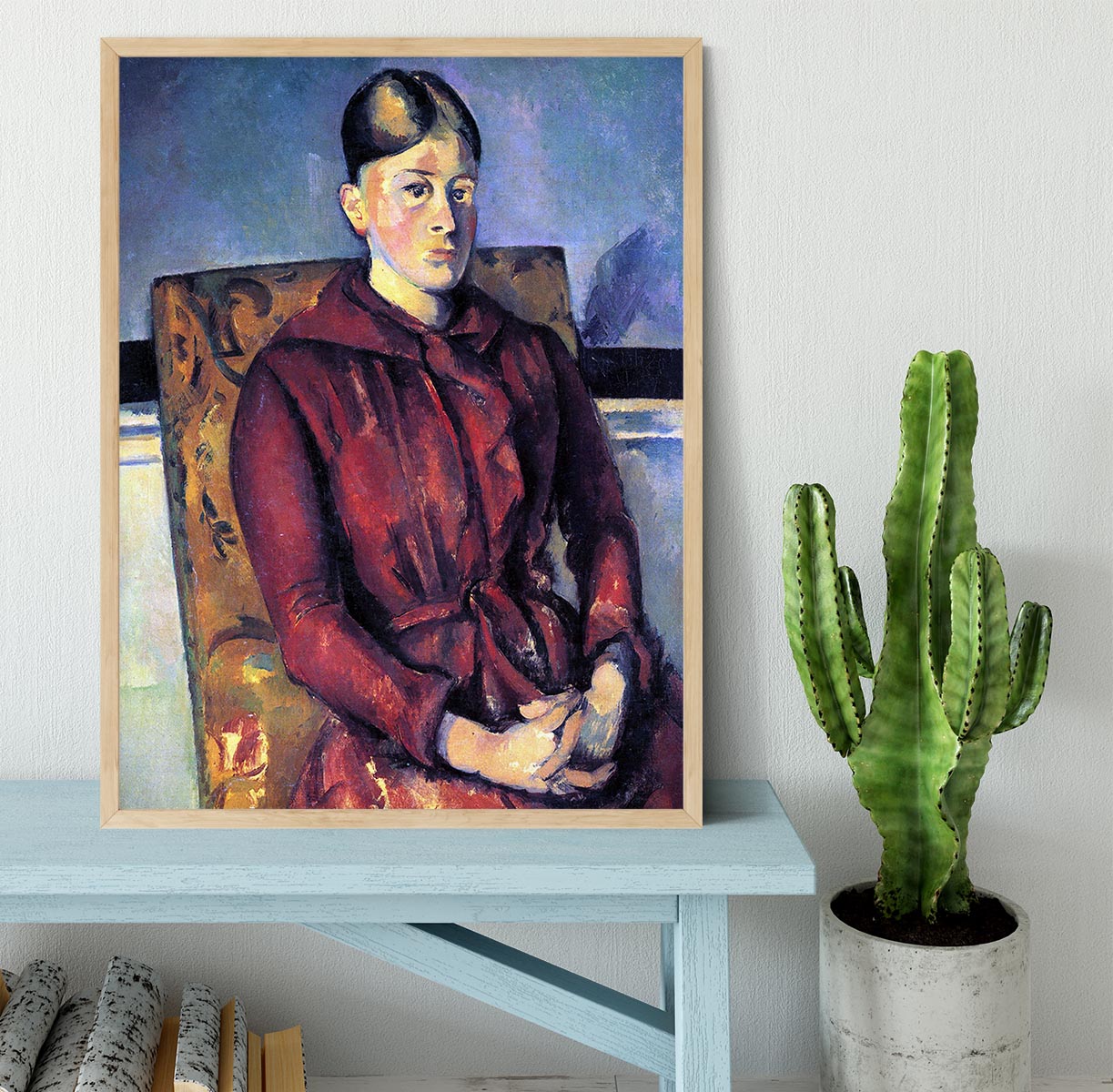 Portrait of Mme CÇzanne in the yellow armchair by Cezanne Framed Print - Canvas Art Rocks - 4