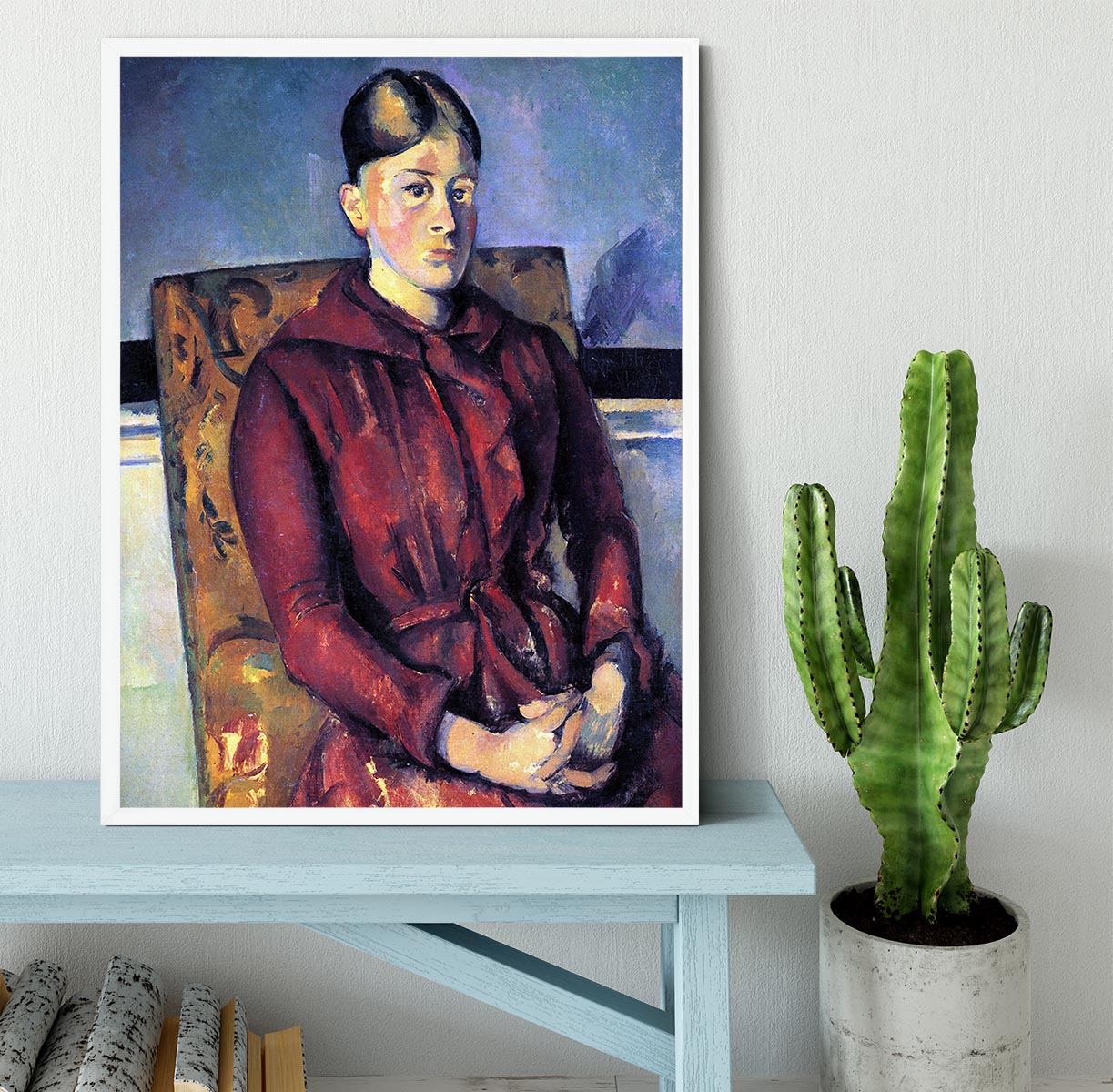 Portrait of Mme CÇzanne in the yellow armchair by Cezanne Framed Print - Canvas Art Rocks -6