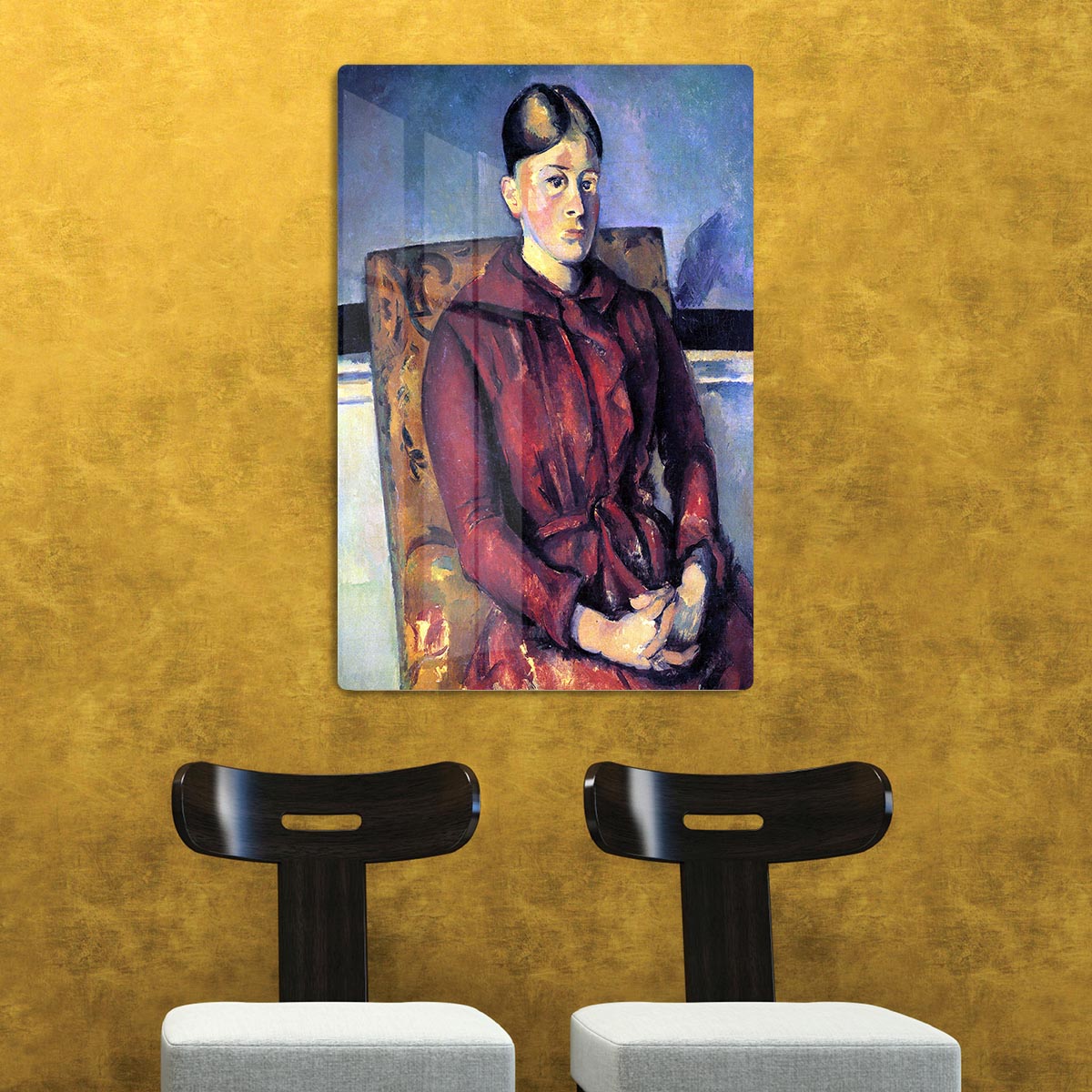 Portrait of Mme CÇzanne in the yellow armchair by Cezanne Acrylic Block - Canvas Art Rocks - 2