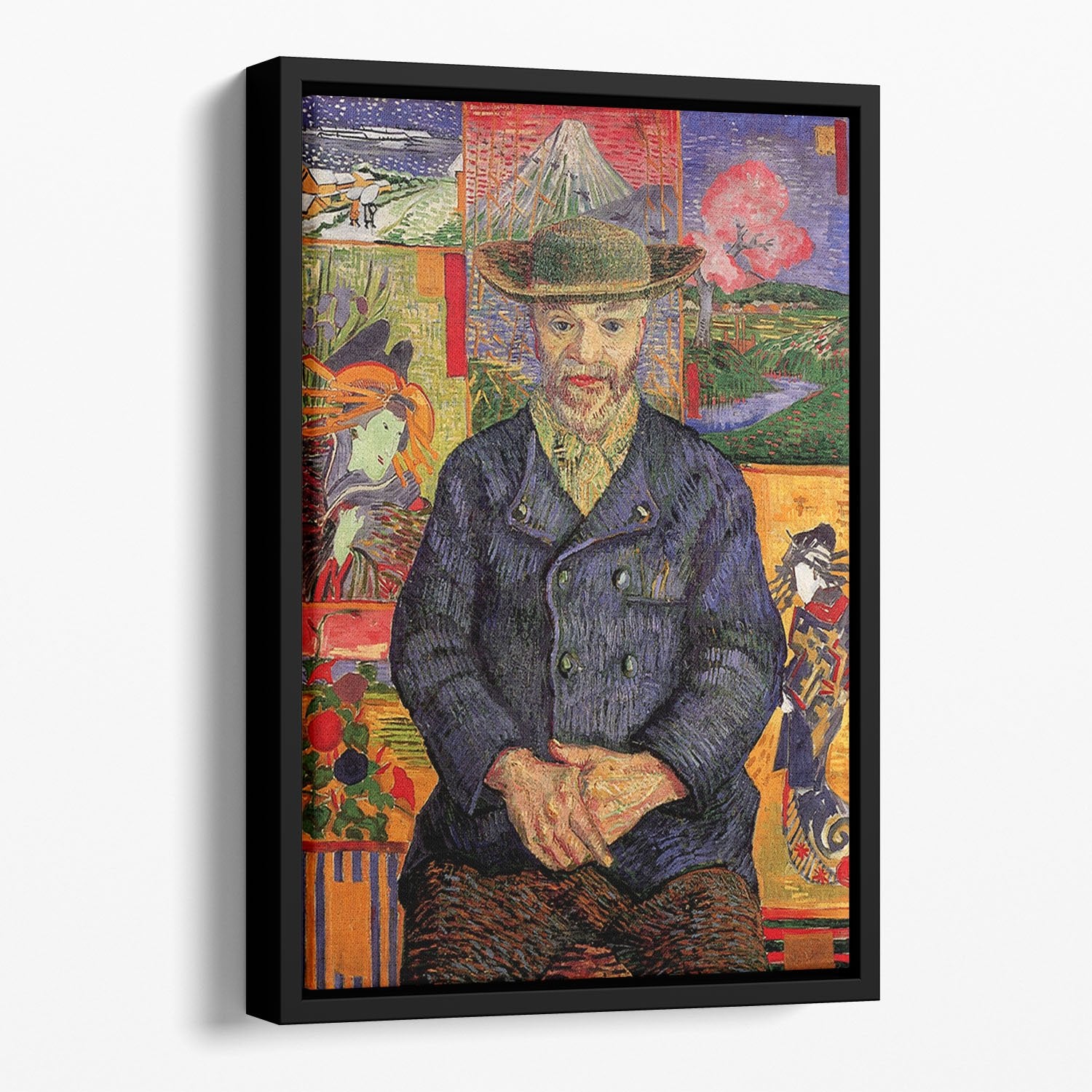 Portrait of Pere Tanguy by Van Gogh Floating Framed Canvas