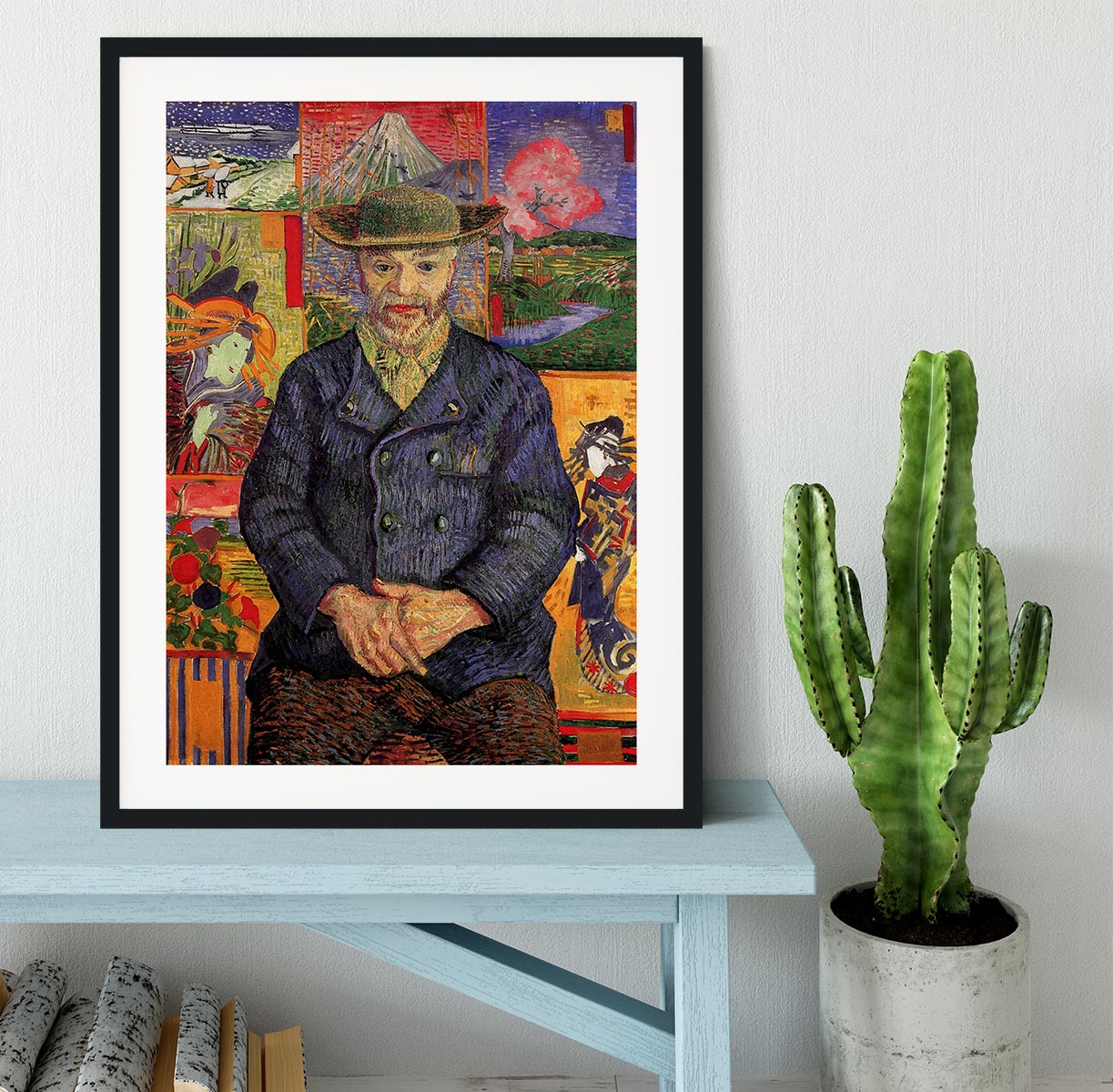 Portrait of Pere Tanguy by Van Gogh Framed Print - Canvas Art Rocks - 1