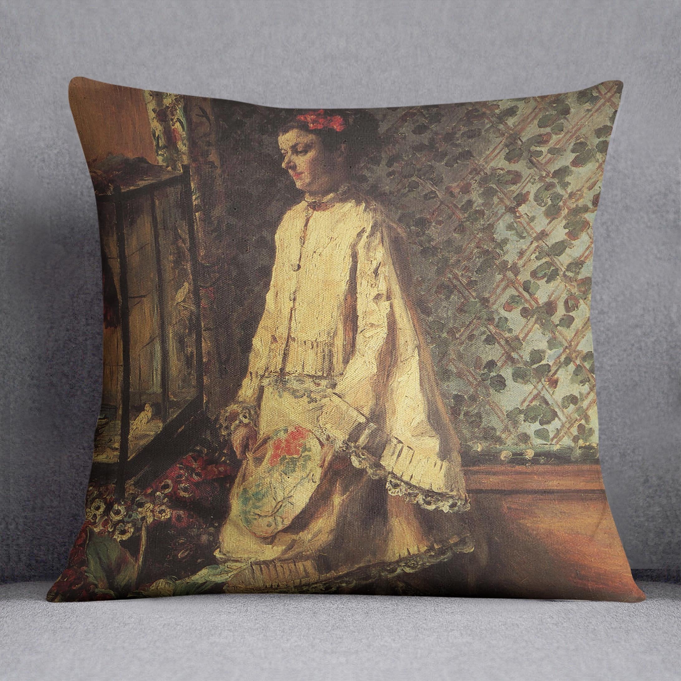 Portrait of Rapha by Renoir Throw Pillow