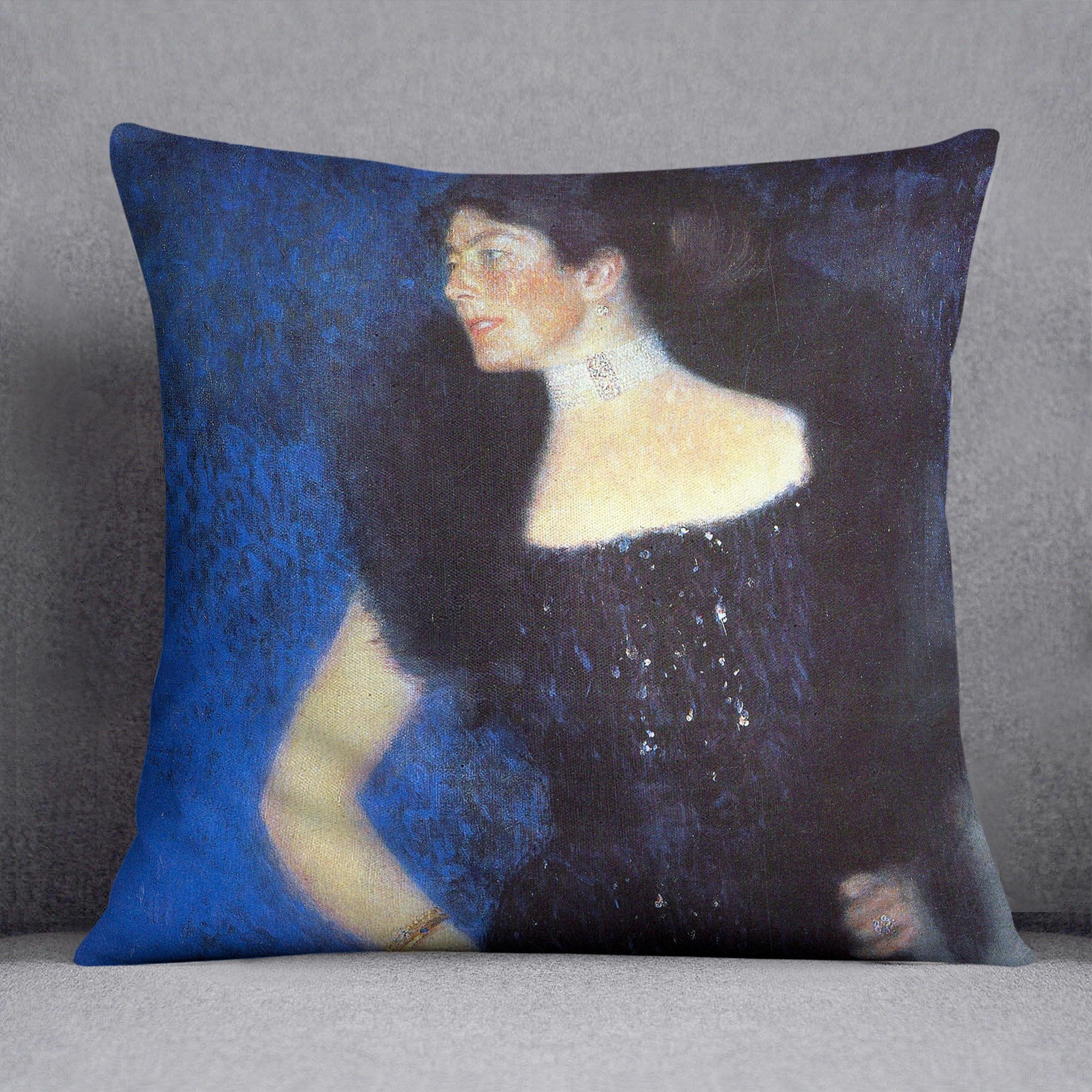 Portrait of Rose von Rosthorn Friedmann by Klimt Throw Pillow