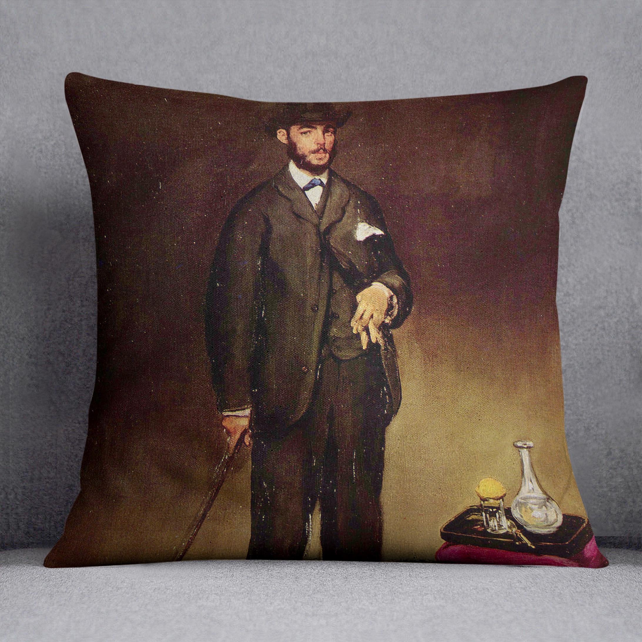 Portrait of ThCodore Duret by Manet Throw Pillow