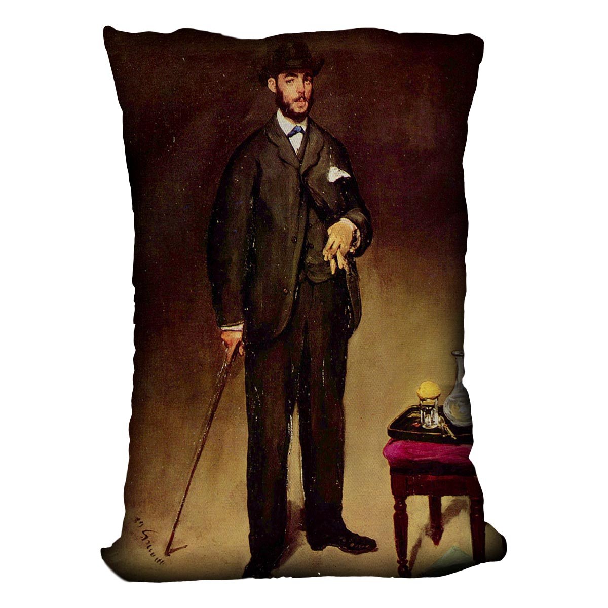 Portrait of ThCodore Duret by Manet Throw Pillow