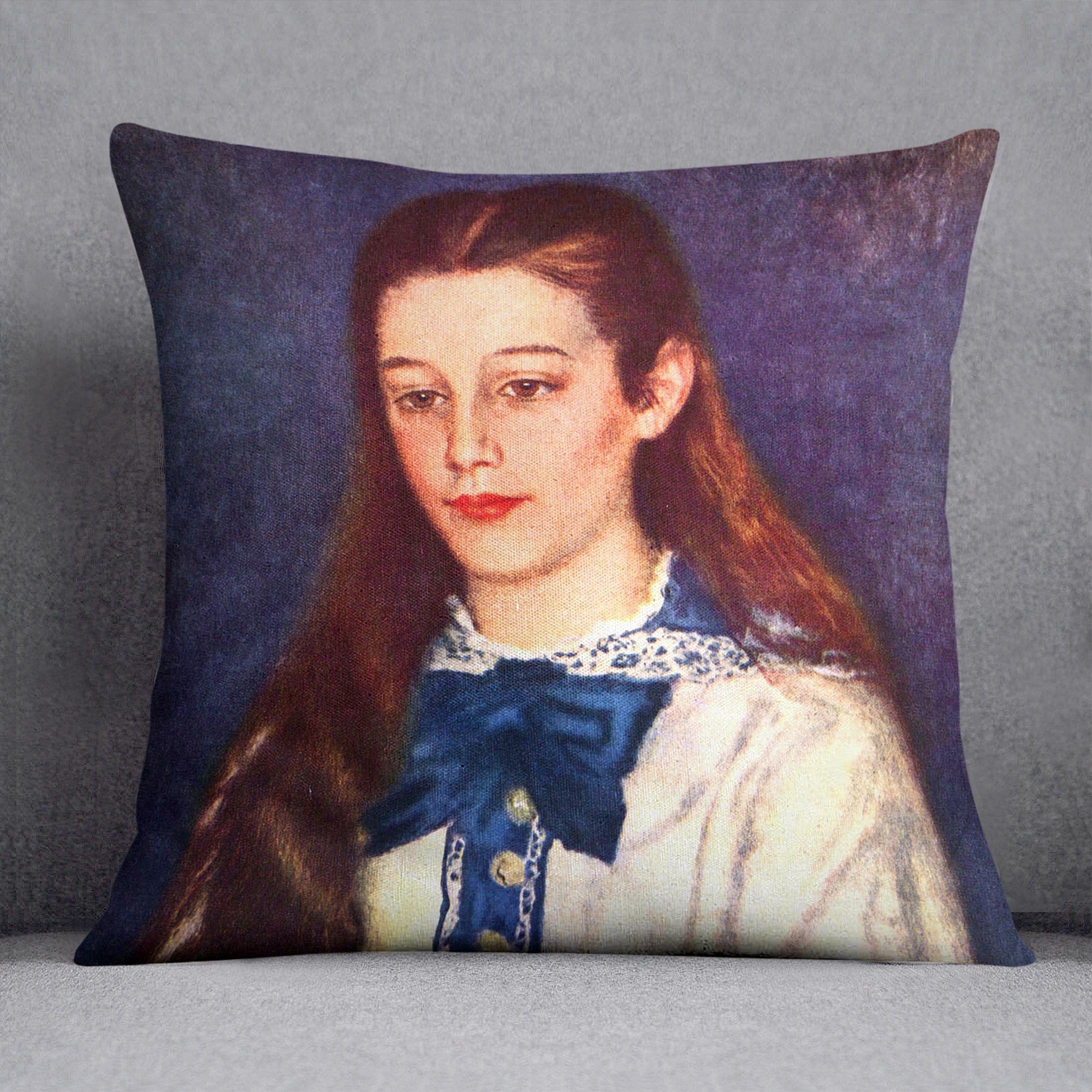 Portrait of Therese Berard by Renoir Throw Pillow
