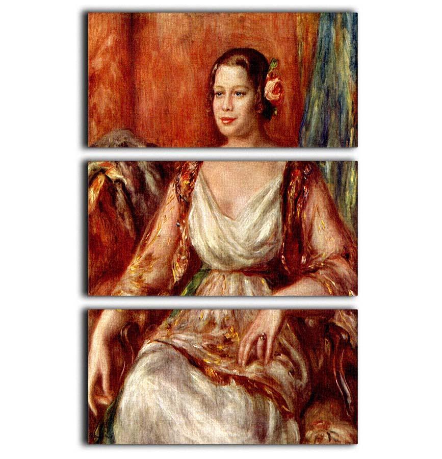 Portrait of Tilla Durieux by Renoir 3 Split Panel Canvas Print - Canvas Art Rocks - 1