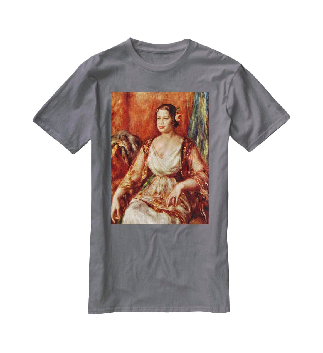 Portrait of Tilla Durieux by Renoir T-Shirt - Canvas Art Rocks - 3