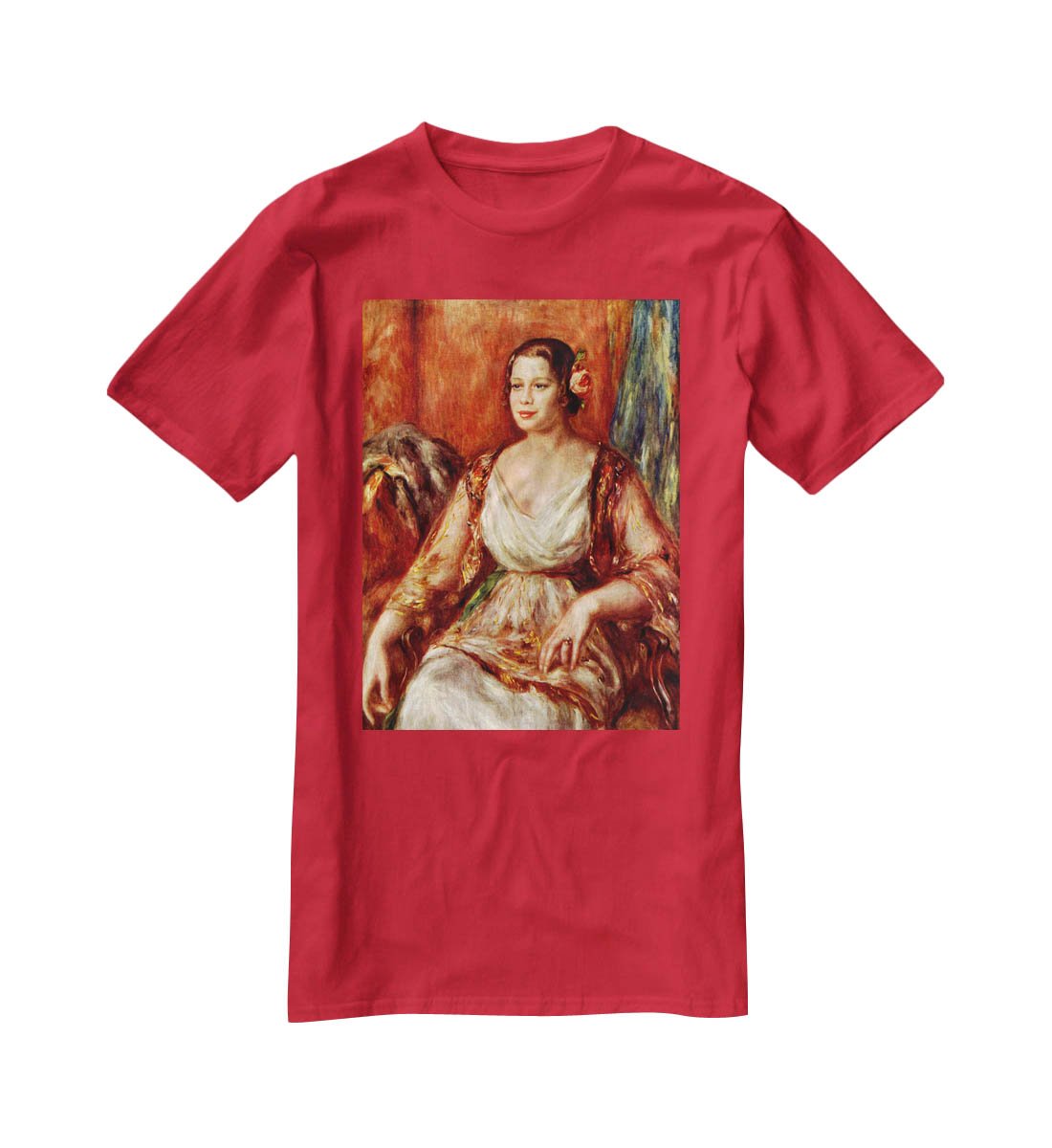 Portrait of Tilla Durieux by Renoir T-Shirt - Canvas Art Rocks - 4