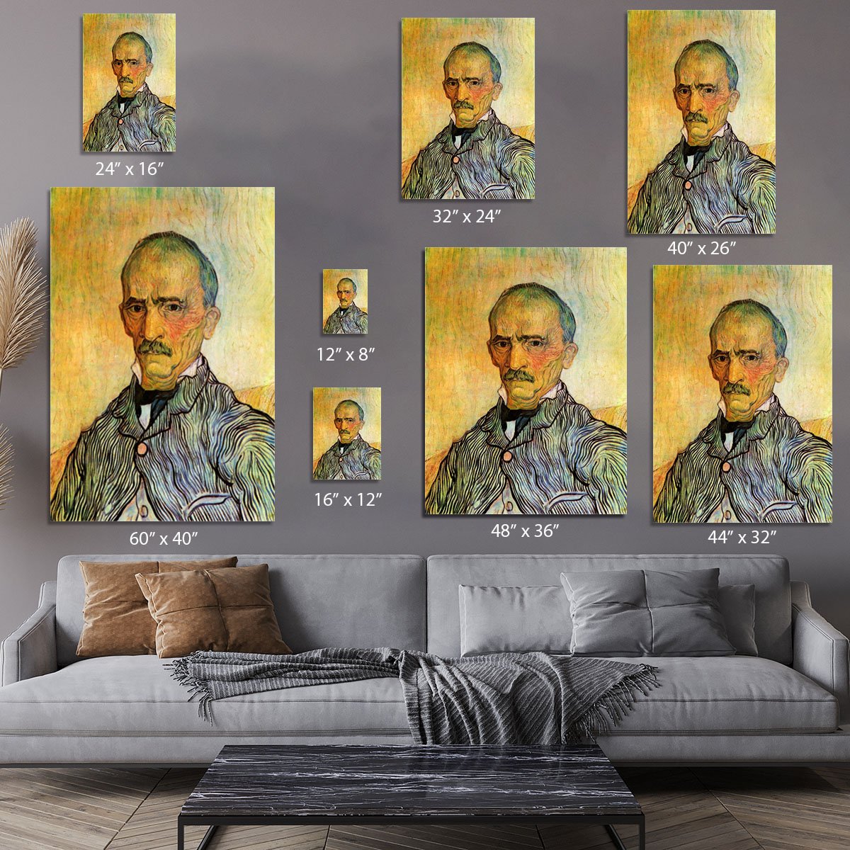 Portrait of Trabuc an Attendant at Saint-Paul Hospital by Van Gogh Canvas Print or Poster