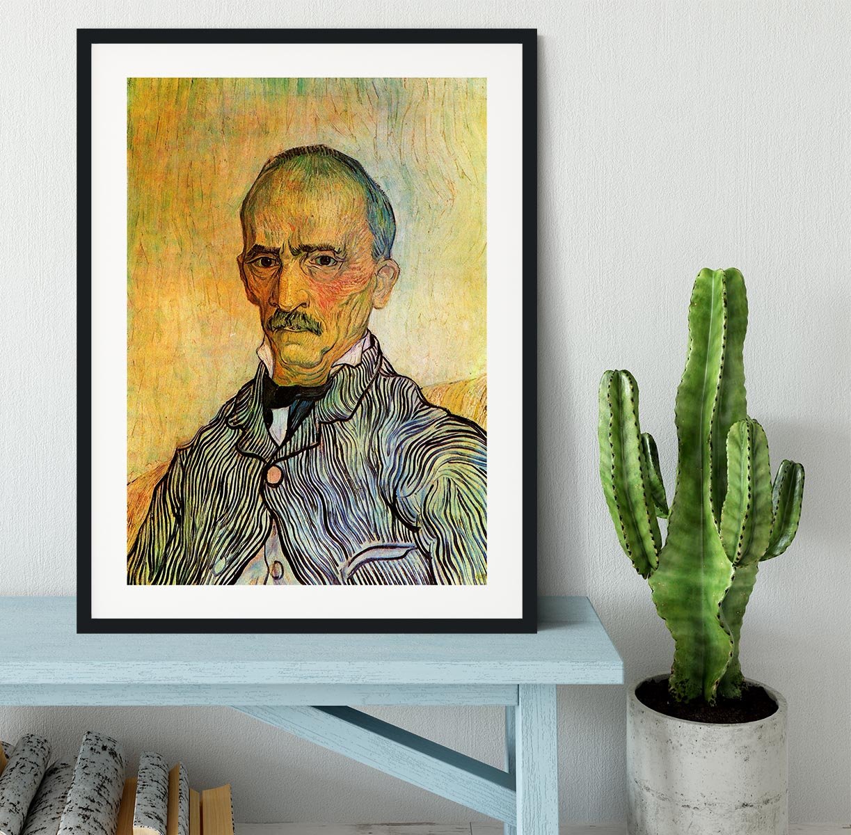 Portrait of Trabuc an Attendant at Saint-Paul Hospital by Van Gogh Framed Print - Canvas Art Rocks - 1