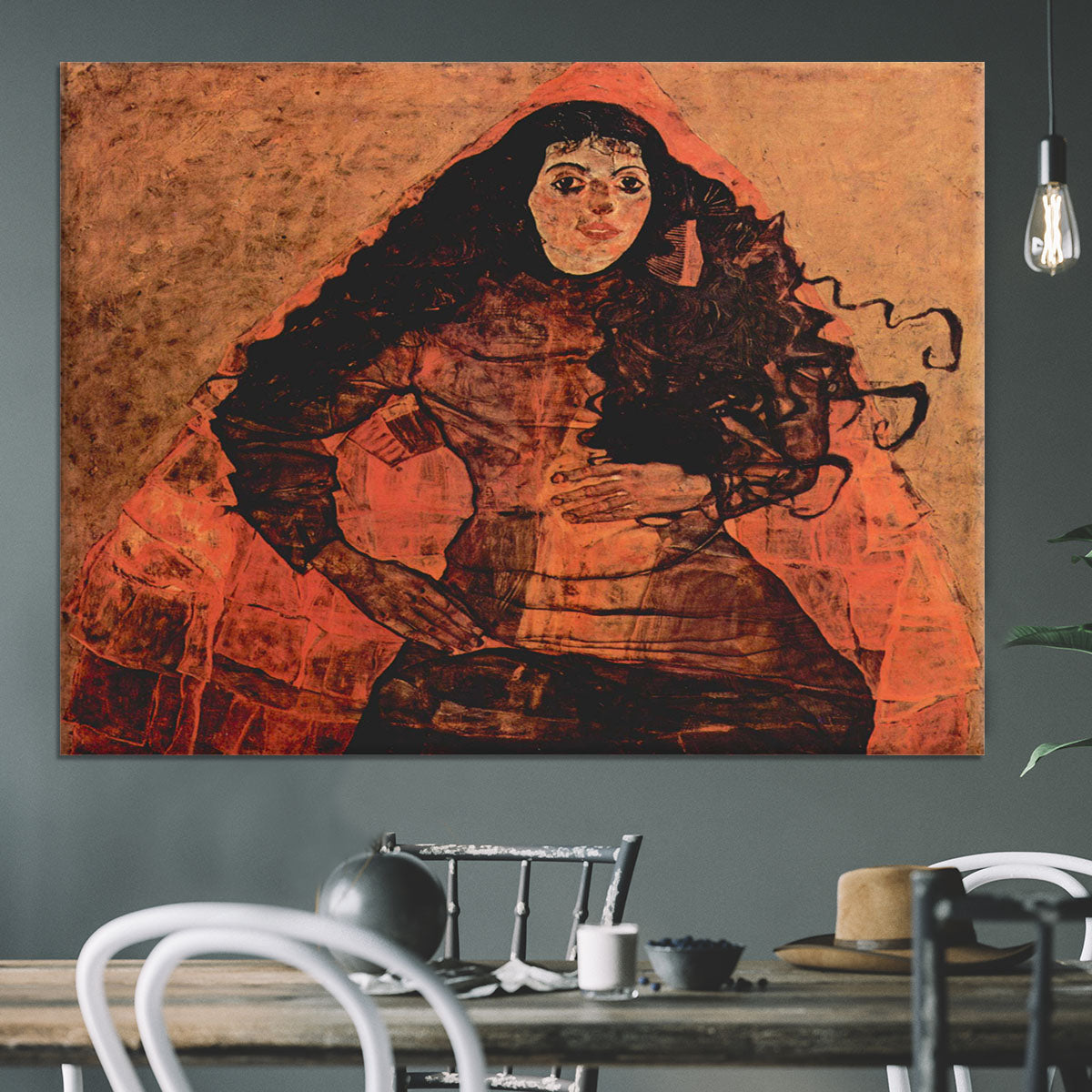Portrait of Trude Engel by Egon Schiele Canvas Print or Poster - Canvas Art Rocks - 3
