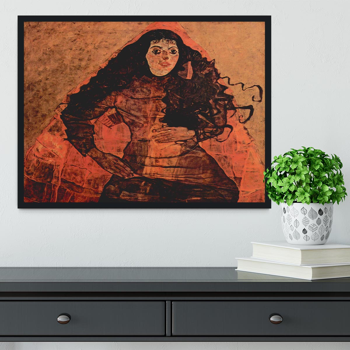 Portrait of Trude Engel by Egon Schiele Framed Print - Canvas Art Rocks - 2