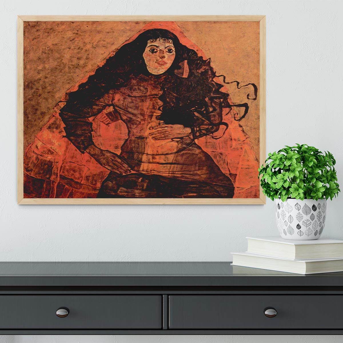 Portrait of Trude Engel by Egon Schiele Framed Print - Canvas Art Rocks - 4