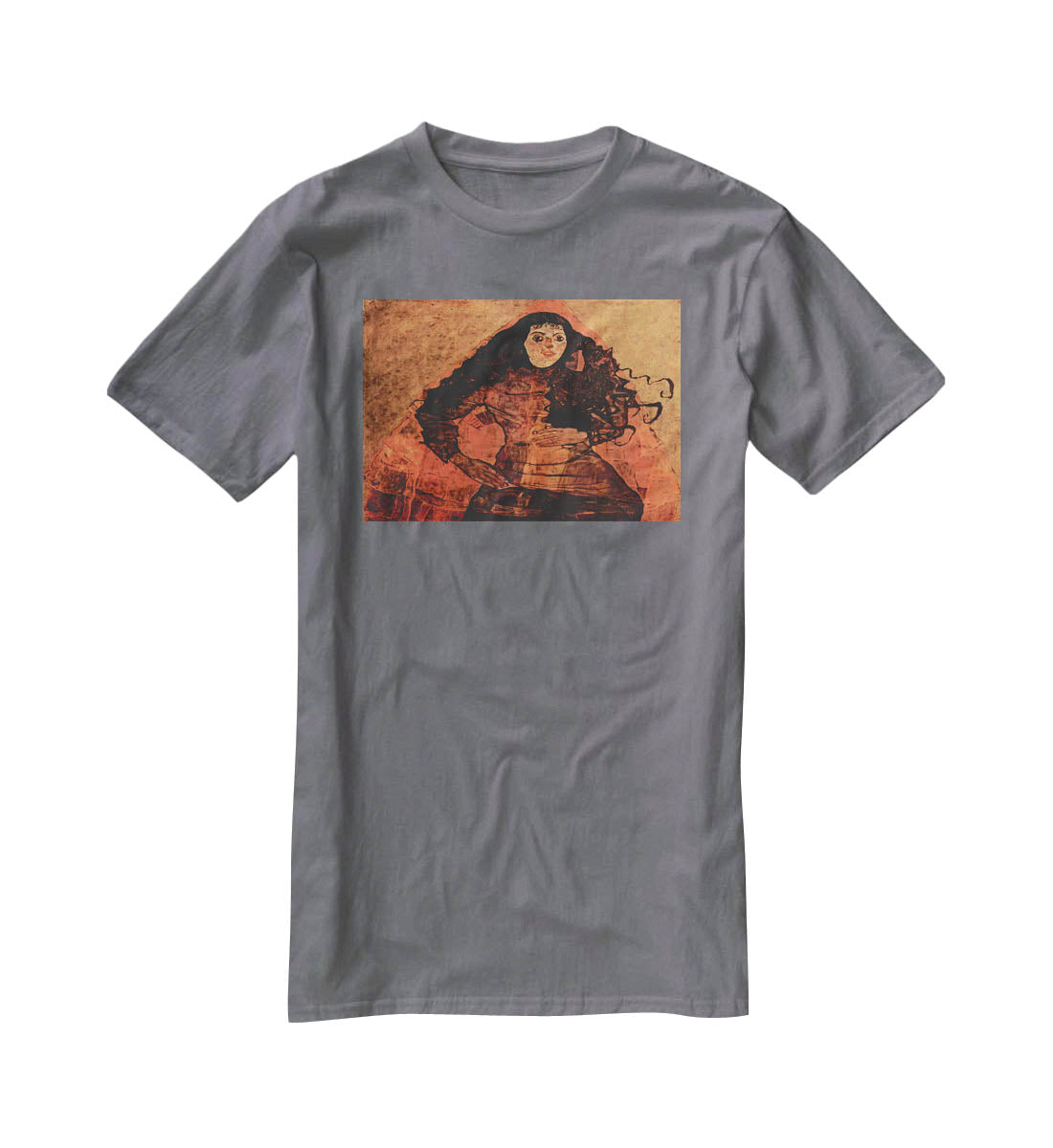 Portrait of Trude Engel by Egon Schiele T-Shirt - Canvas Art Rocks - 3