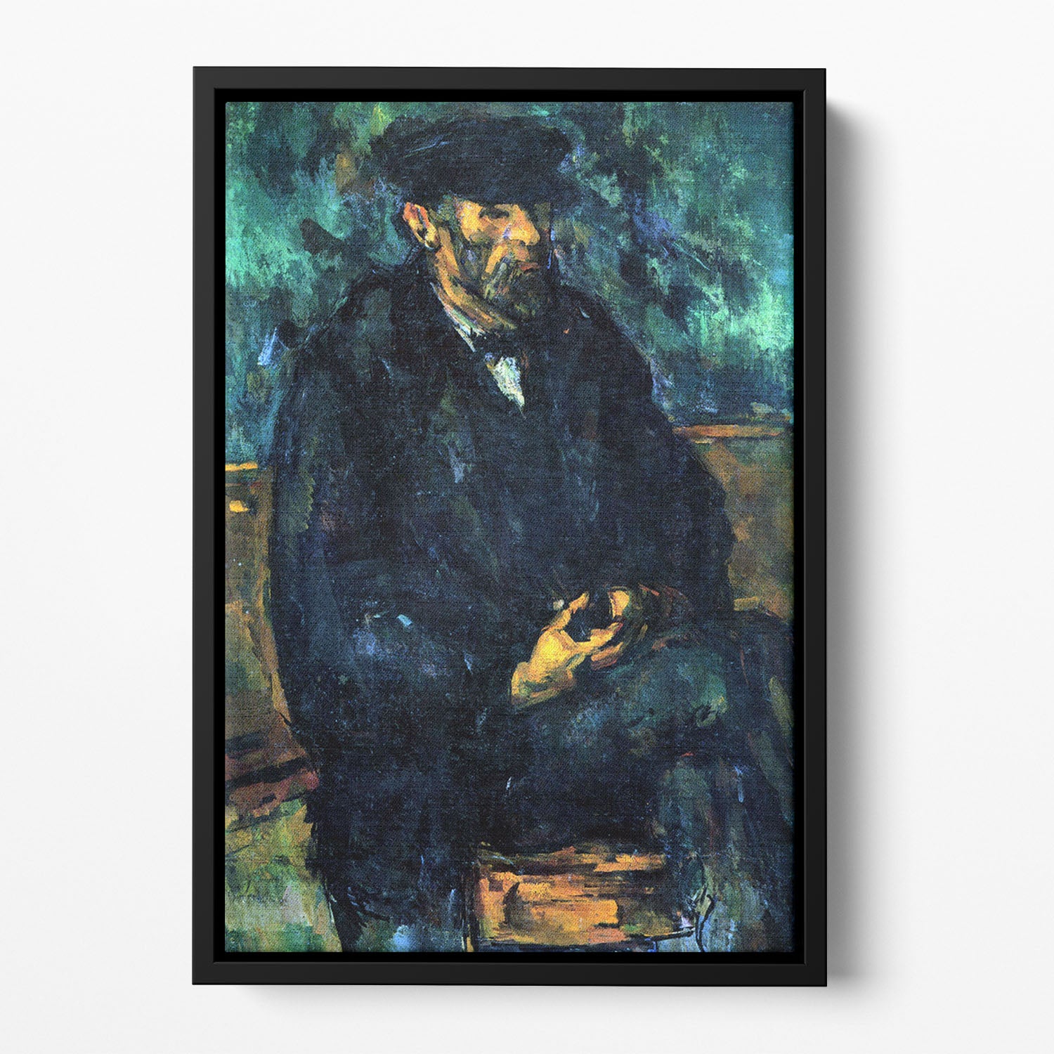 Portrait of Vallier by Cezanne Floating Framed Canvas - Canvas Art Rocks - 2