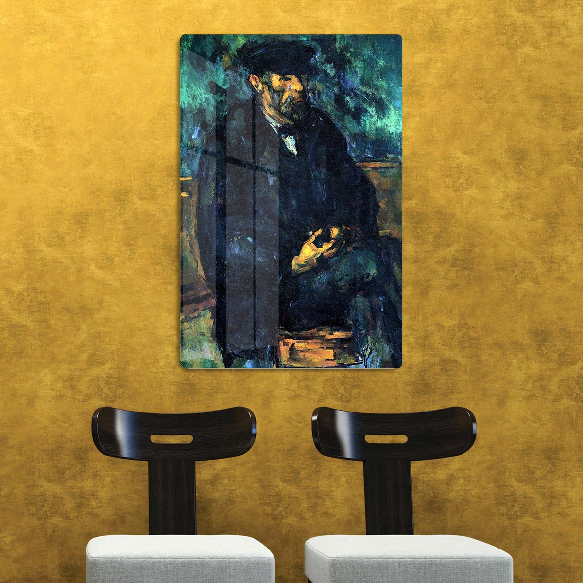 Portrait of Vallier by Cezanne Acrylic Block - Canvas Art Rocks - 2