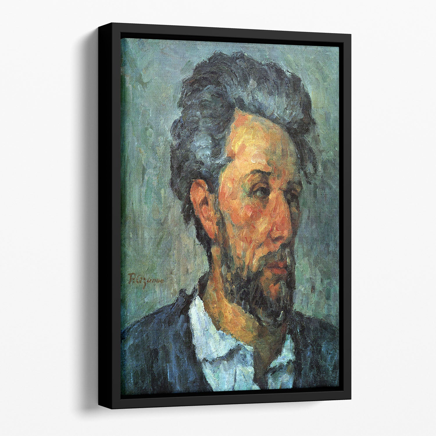 Portrait of Victor Chocquet by Cezanne Floating Framed Canvas - Canvas Art Rocks - 1