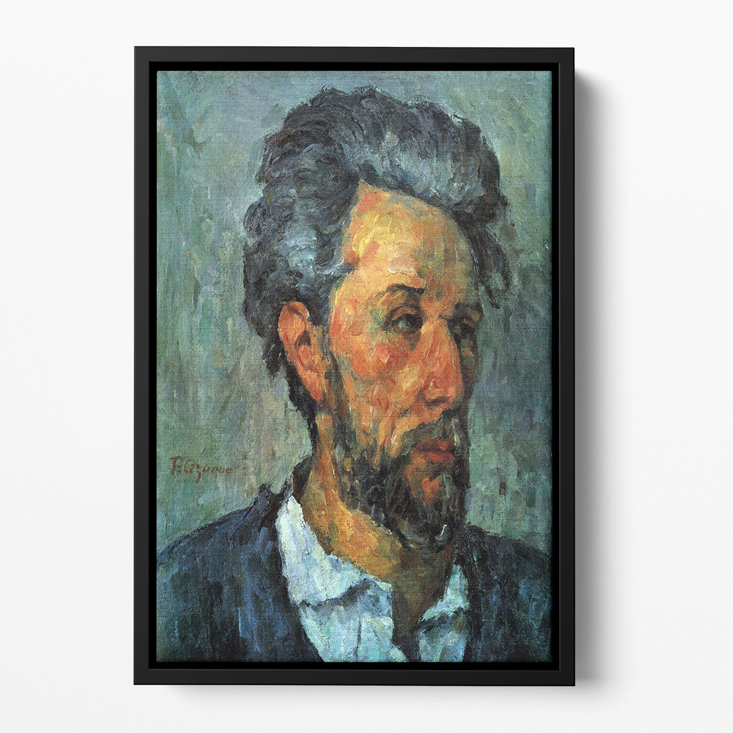 Portrait of Victor Chocquet by Cezanne Floating Framed Canvas - Canvas Art Rocks - 2