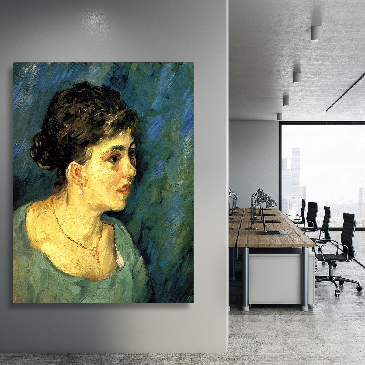 Portrait of Woman in Blue by Van Gogh Canvas Print or Poster