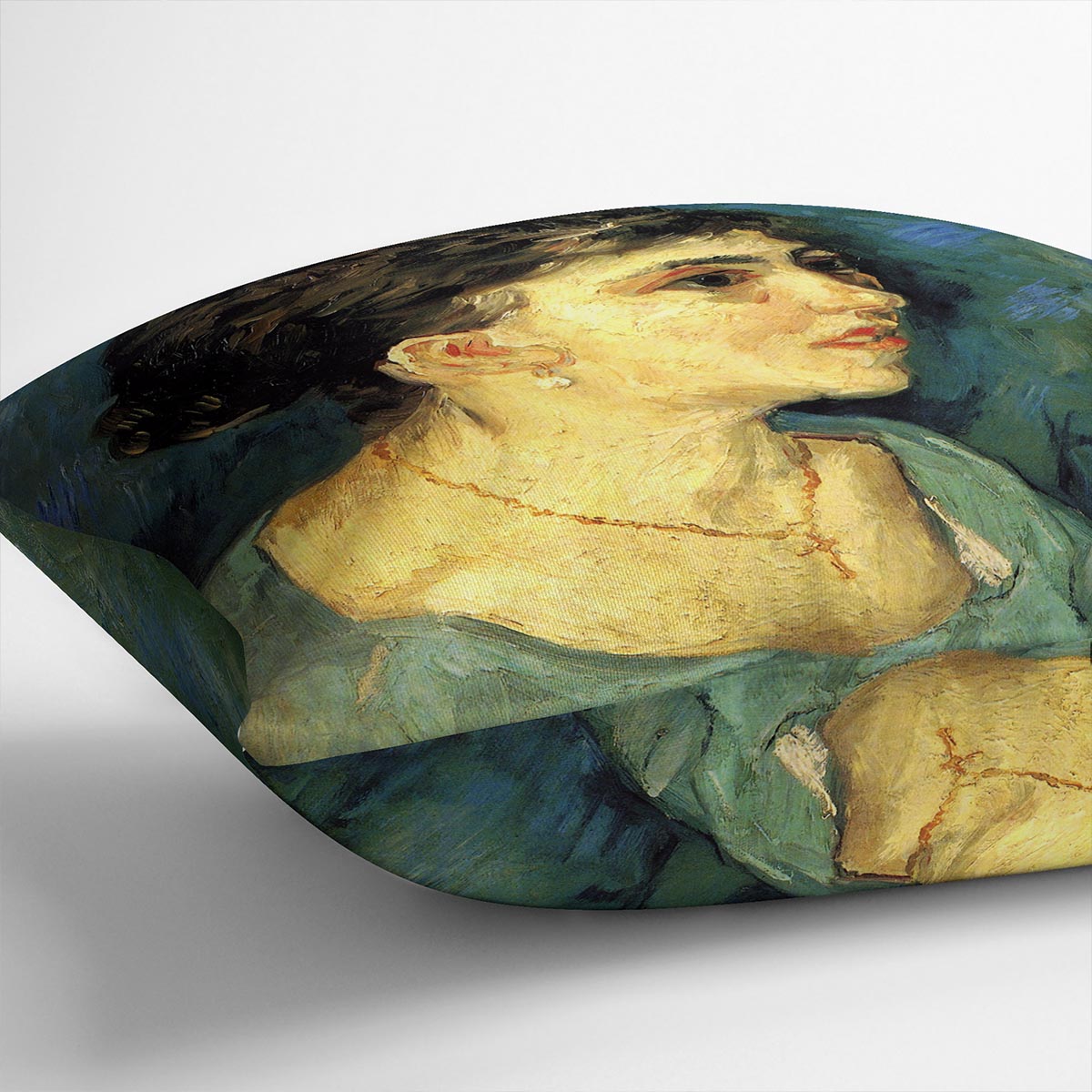 Portrait of Woman in Blue by Van Gogh Cushion
