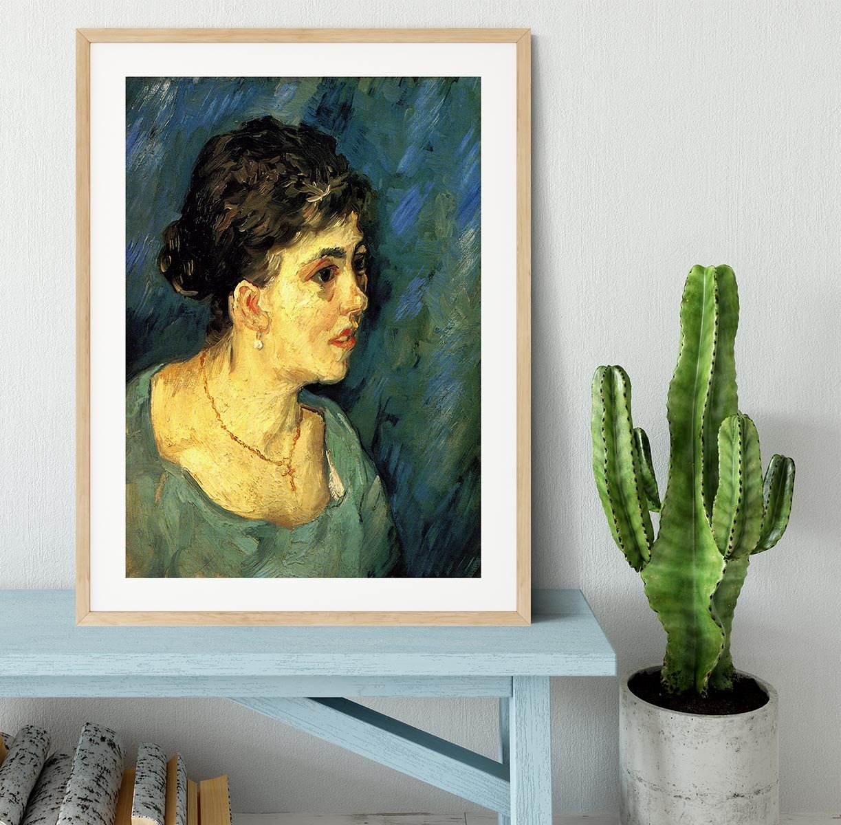 Portrait of Woman in Blue by Van Gogh Framed Print - Canvas Art Rocks - 3
