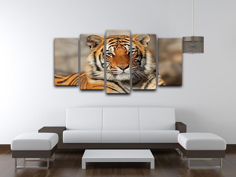 Portrait of a Bengal tiger 5 Split Panel Canvas - Canvas Art Rocks - 3