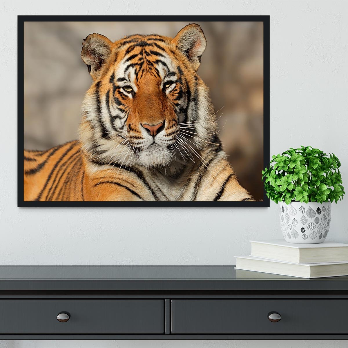 Portrait of a Bengal tiger Framed Print - Canvas Art Rocks - 2