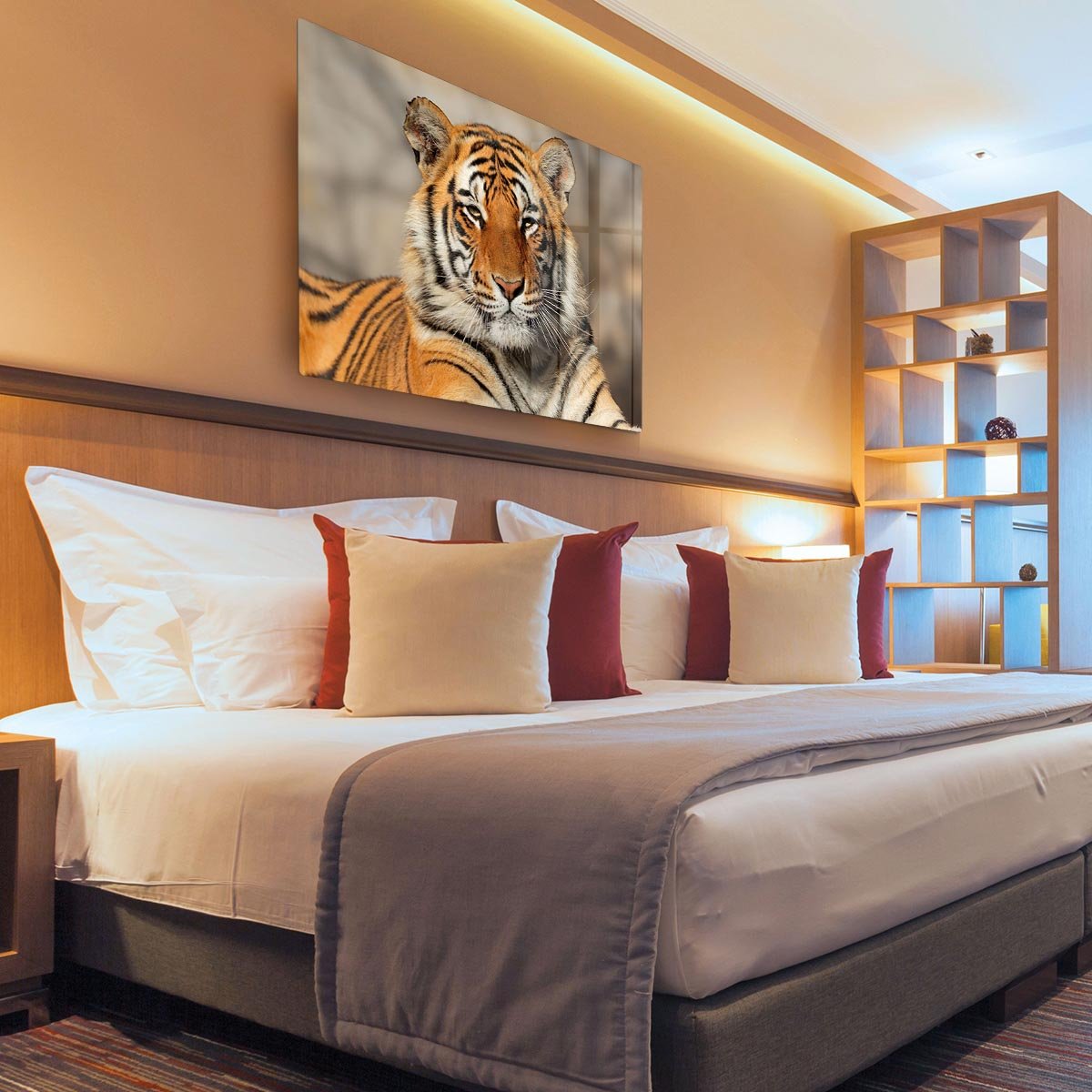 Portrait of a Bengal tiger HD Metal Print - Canvas Art Rocks - 3