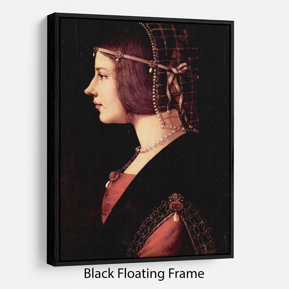 Portrait of a Lady Beatrice d Este by Da Vinci Floating Framed Canvas