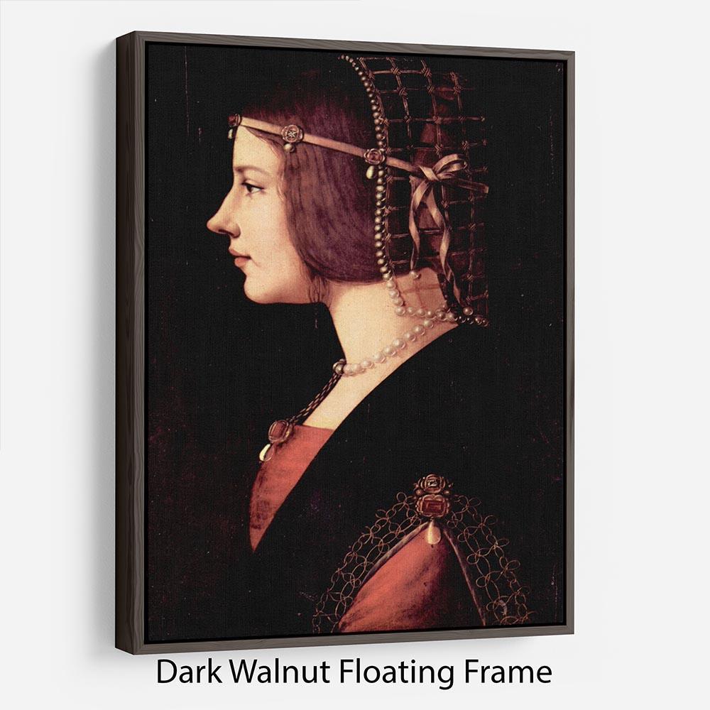 Portrait of a Lady Beatrice d Este by Da Vinci Floating Framed Canvas