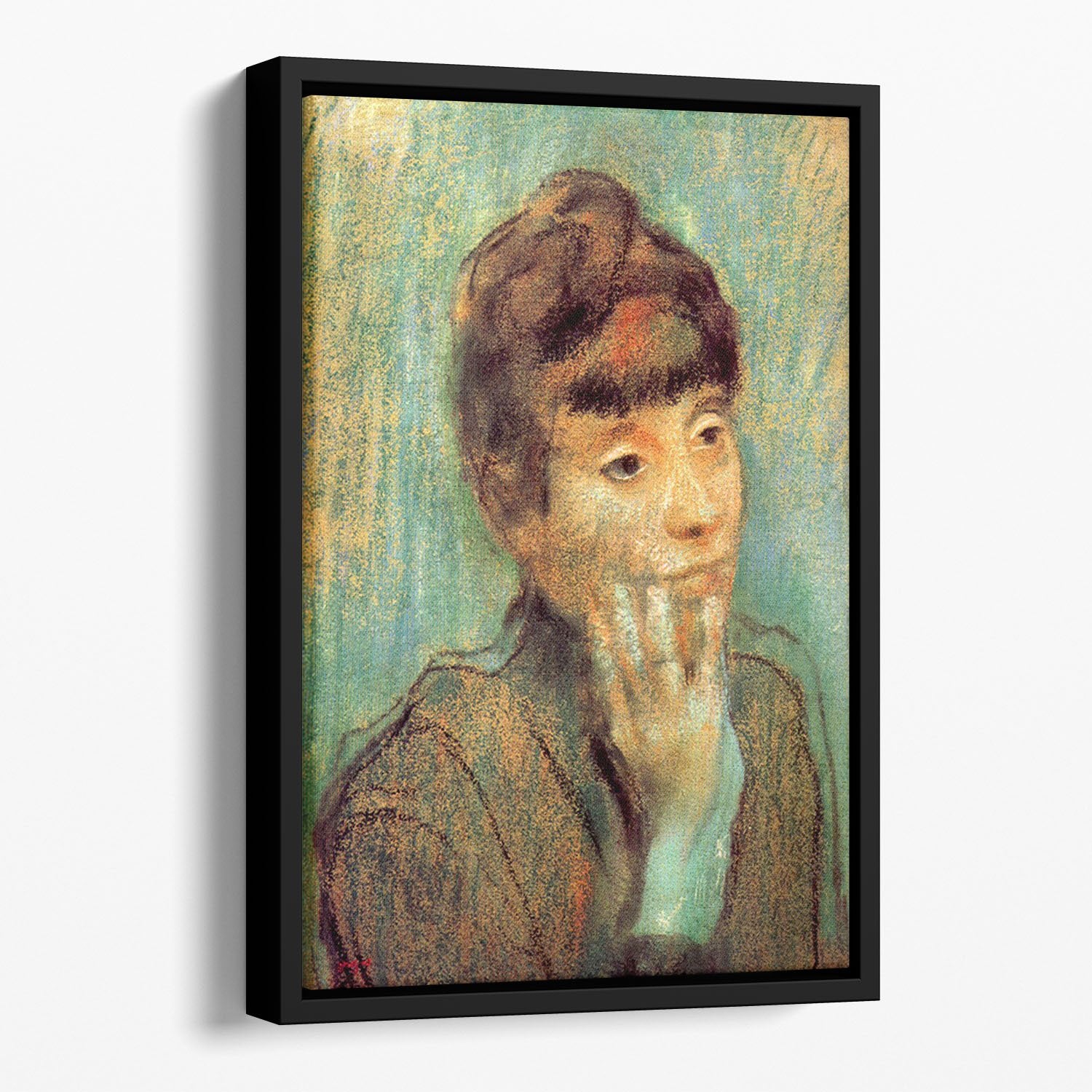 Portrait of a Lady by Degas Floating Framed Canvas